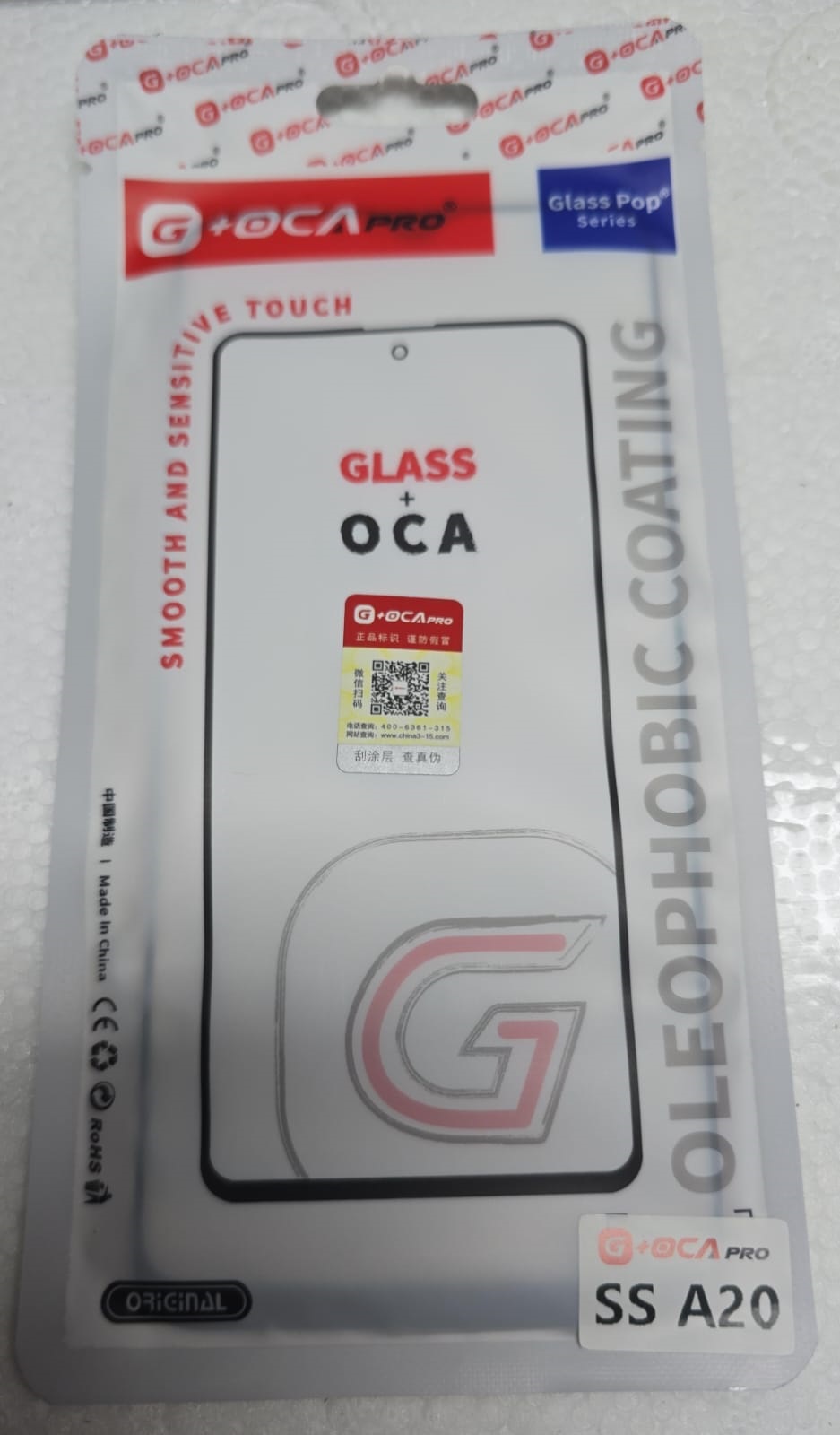 Samsung A20/A30S/M10S Vidrio Frontal +OCA G-OCA Pro