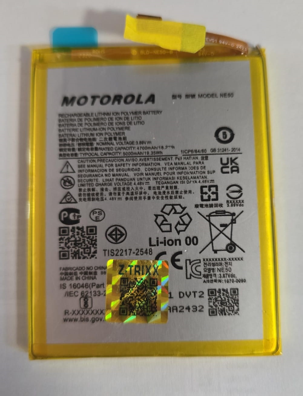 Bateria Motorola NE50 G50/G52/G72/G82 5G