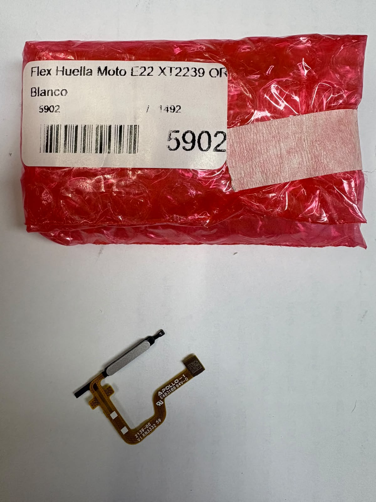 Flex huella Moto E22 XT2239 Original Blanco